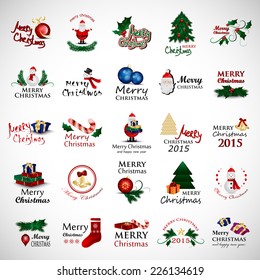 Christmas Icons And Elements Set - Isolated On Gray Background - Vector Illustration, Graphic Design Editable For Your Design