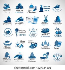 Christmas Icons And Elements Set - Isolated On Gray Background - Vector Illustration, Graphic Design Editable For Your Design