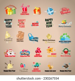 Christmas Icons And Elements Set - Isolated On Background - Vector Illustration, Graphic Design Editable For Your Design