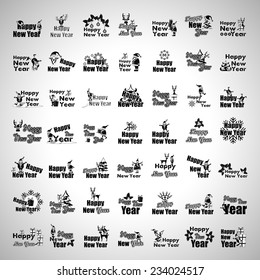 Christmas Icons And Elements Set - Isolated On Gray Background - Vector Illustration, Graphic Design Editable For Your Design, Collection Of Christmas Icons 