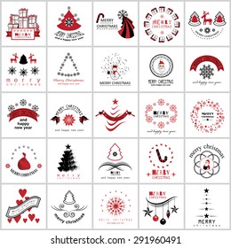 Christmas Icons And Elements Set - Isolated On White Background - Vector Illustration, Graphic Design Editable For Your Design