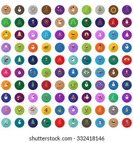 Christmas Icons And Elements Set - Isolated On Background - Vector Illustration, Graphic Design Editable For Your Design 
