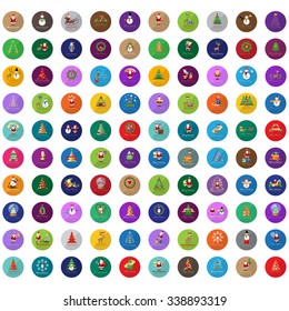 Christmas Icons And Elements Set - Isolated On Gray Background - Vector Illustration, Graphic Design Editable For Your Design