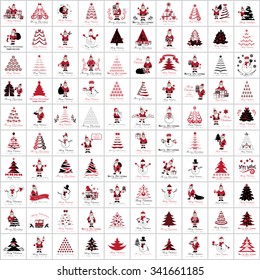 Christmas Icons And Elements Set - Vector Illustration, Graphic Design. Collection Of Xmas Icons. For Web, Websites, Print, Presentation Templates, Mobile Applications And Promotional Materials