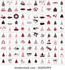 Christmas Icons And Elements Set - Vector Illustration, Graphic Design. Collection Of Xmas Icons. For Web, Websites, Print, Presentation Templates, Mobile Applications And Promotional Materials   