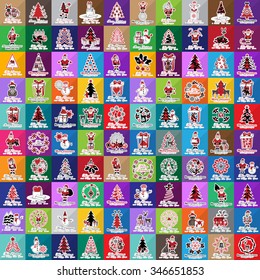 Christmas Icons And Elements Set - Vector Illustration, Graphic Design. Collection Of Xmas Icons. For Web, Websites, Print, Presentation Templates, Mobile Applications And Promotional Materials