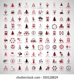 Christmas Icons And Elements Set - Vector Illustration, Graphic Design. Collection Of Xmas Icons. For Web, Websites, Print, Presentation Templates, Mobile Applications And Promotional Materials