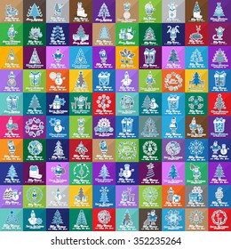 Christmas Icons And Elements Set - Vector Illustration, Graphic Design. Collection Of Xmas Icons. For Web, Websites, Print, Presentation Templates, Mobile Applications And Promotional Materials