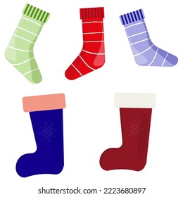 christmas icons of felt boots and socks