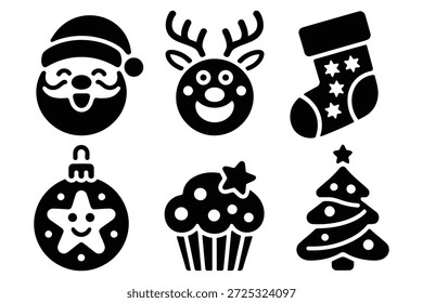 Navidades Iconos Personajes y objetos festivos Santa