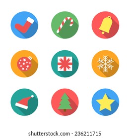 Christmas icons in flat design