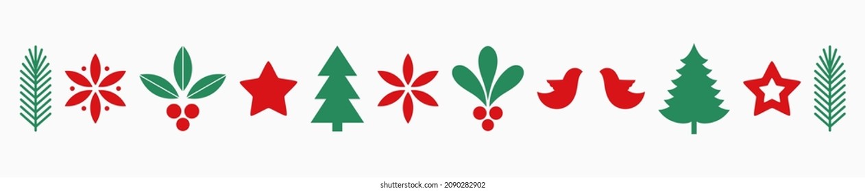 Christmas icons flat design elements. Vector illustration