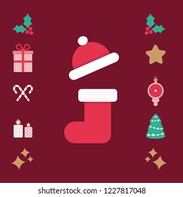 Christmas icons, flat design vector elements