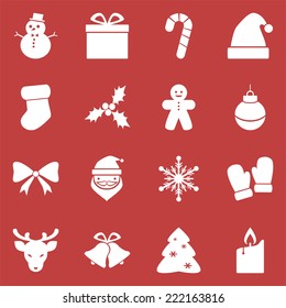 Christmas icons flat style