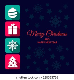 Christmas icons in flat style. design graphics for christmas