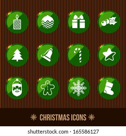 Christmas icons green