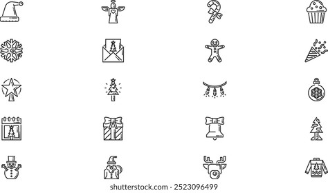 Christmas icons High-Quality Vector Icons Collection with Editable Stroke. Ideal for Professional and Creative Projects.