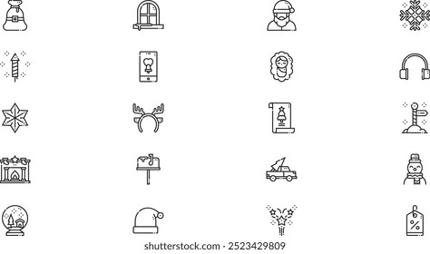 Christmas icons High-Quality Vector Icons Collection with Editable Stroke. Ideal for Professional and Creative Projects.