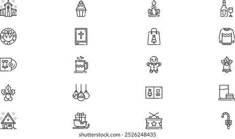 Christmas icons High-Quality Vector Icons Collection with Editable Stroke. Ideal for Professional and Creative Projects.