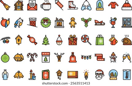 Christmas icons High-Quality Vector Icons Collection with Editable Stroke. Ideal for Professional and Creative Projects.