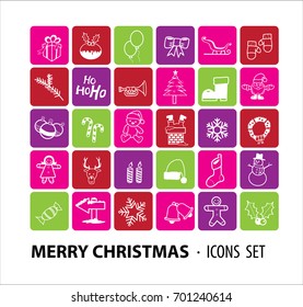 Christmas Icons holiday Background set