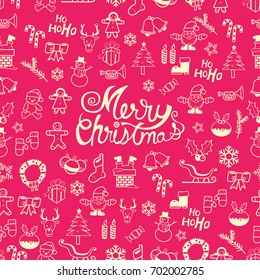 Christmas Icons holiday Background set. background vector patterns  seamless