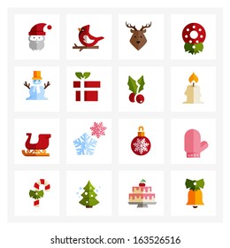 Christmas Icons - holiday vector icon on white background 