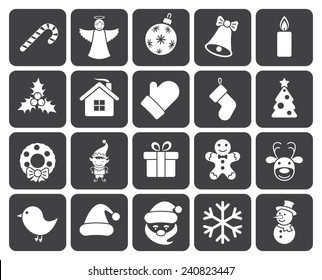 Christmas icons (modern flat design)