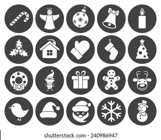 Christmas icons (modern flat design)