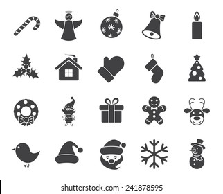 Christmas icons (modern flat design)