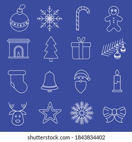
Christmas icons, New Year, Christmas tree decorations