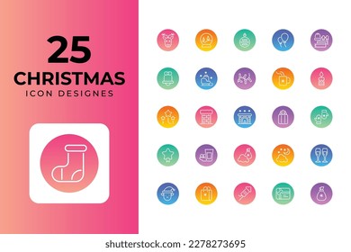 Christmas icons Related Objects and Elements. Vector Illustration Collection. creative Icons Set. stock illustration	