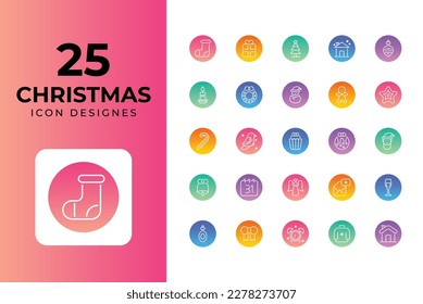 Christmas icons Related Objects and Elements. Vector Illustration Collection. creative Icons Set. stock illustration	