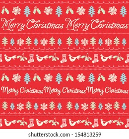 Christmas icons seamless background