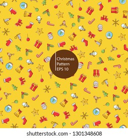 christmas icons seamless pattern