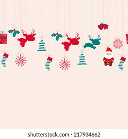 christmas icons seamless pattern