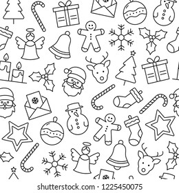 Christmas Icons Seamless Pattern - Christmas Decoration