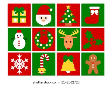 Christmas icons set