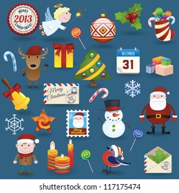 Christmas icons set