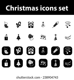 Christmas icons set