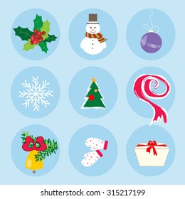 Christmas icons set