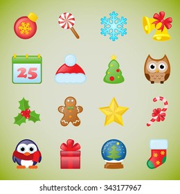 Christmas icons set