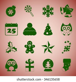 Christmas icons set