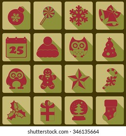 Christmas icons set