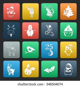 Christmas icons set. 