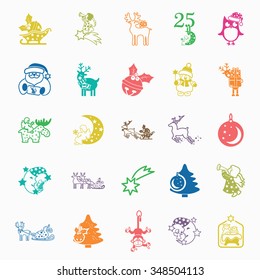 Christmas icons set. 