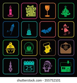 Christmas icons set. 