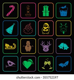 Christmas icons set. 
