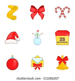 Christmas icons set. Cartoon illustration of 9 christmas vector icons for web