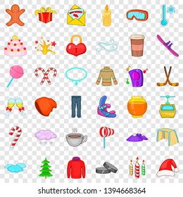 Christmas icons set. Cartoon style of 36 christmas vector icons for web for any design